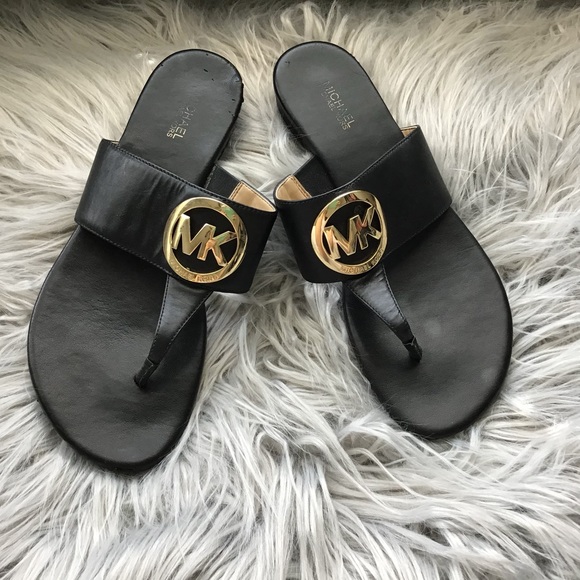 mk logo sandals